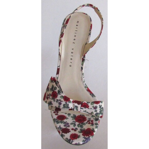 Martinez Valero Floral Bow Detail Designer Slingback High heels Sandals 7.5 M - Picture 16 of 16